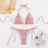 2025 European & American Multicolor Triangle Tie-Up Bikini Swimsuit for Women