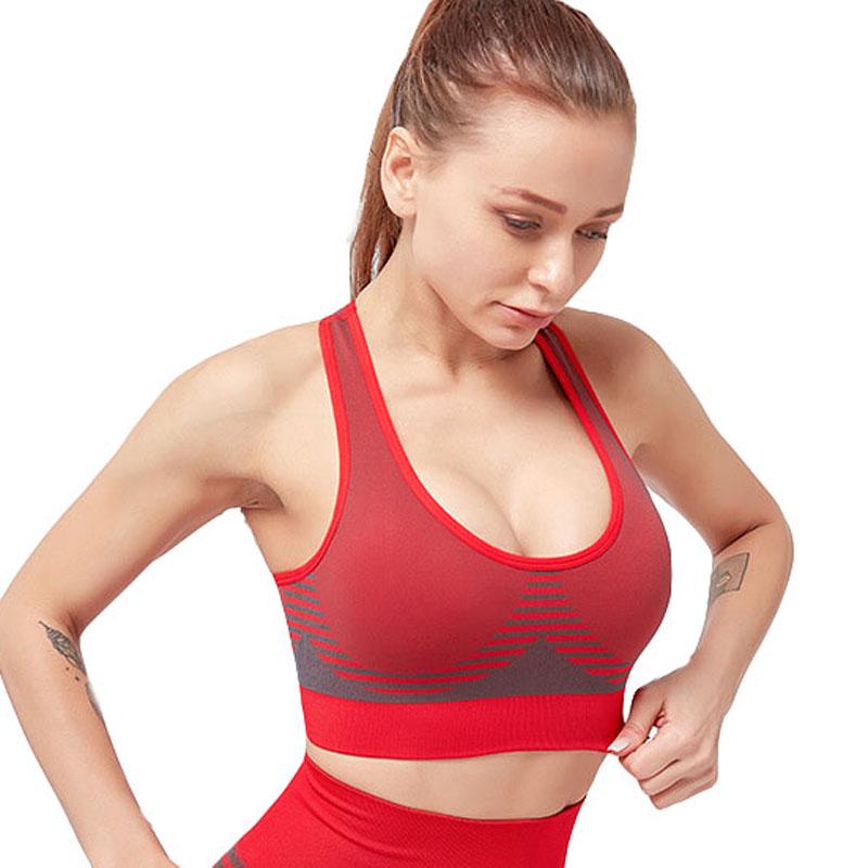 Бесшовный спортивный бюстгальтер для женщин в горошек Push Up Gym Brassiere дышащий фитнес-йога-топ для бега и активного отдыха