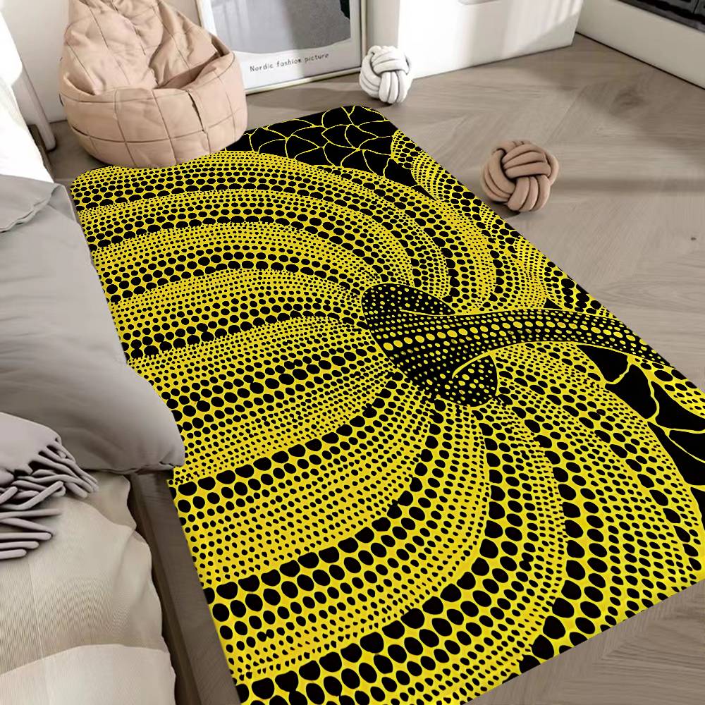 Yellow Dots Yayoi Kusama Floor Mat Retro Multiple Choice Living Room Kitchen Rug Non-Slip Modern Home Decor