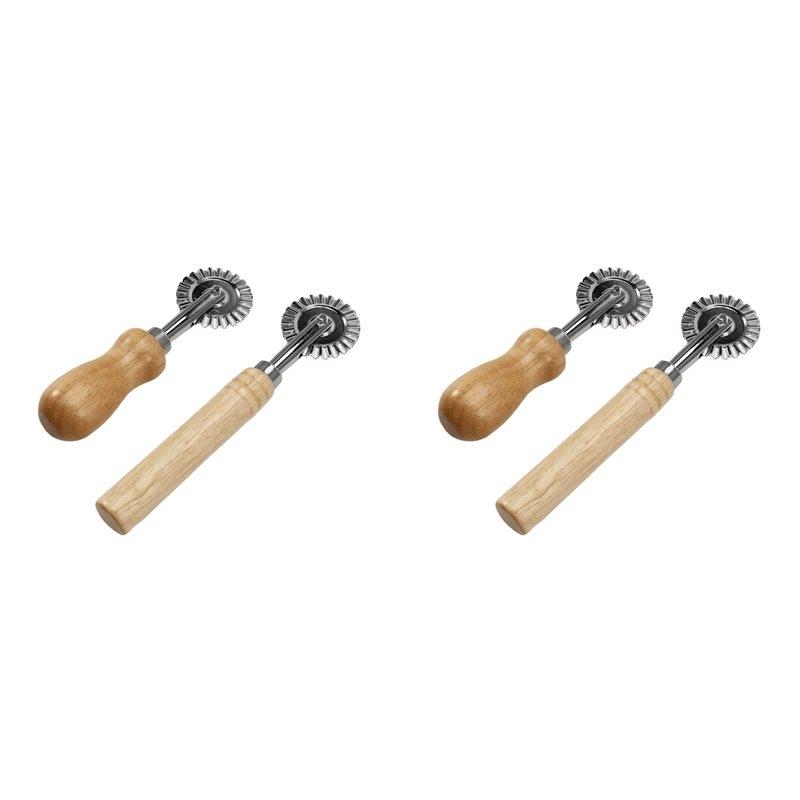 J1UL1N 4X Pastry Cutter Wheel Professional Pasta Maker Cutter Wheel With Roller Noodle Ravioli Pizza Making Cutter 1