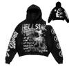 HELL STAR Youth Anime Print Hoodie Loose Fit Casual Streetwear Teens