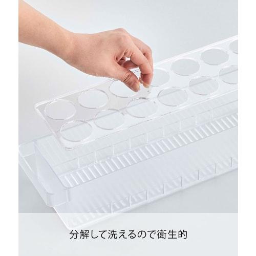 Yamazaki Tower Refrigerator Storage Box, White, Egg Cartons, Approx. 37.5cm W x 11cm D x 8.2cm H, 5764