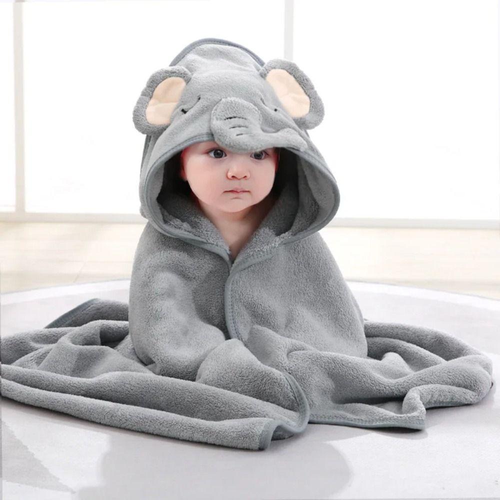 Hooded Baby Bath Towels 80x80cm Toddler Bathrobe Sleeping Swaddle Wrap Newborn Towel Girls