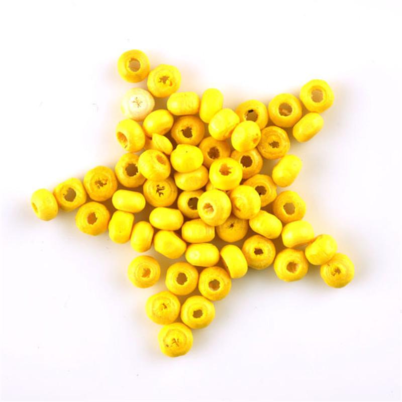 Разноцветные свободные круглые натуральные деревянные бусины для изготовления ювелирных изделий, детские погремушки, соска, фурнитура из бисера