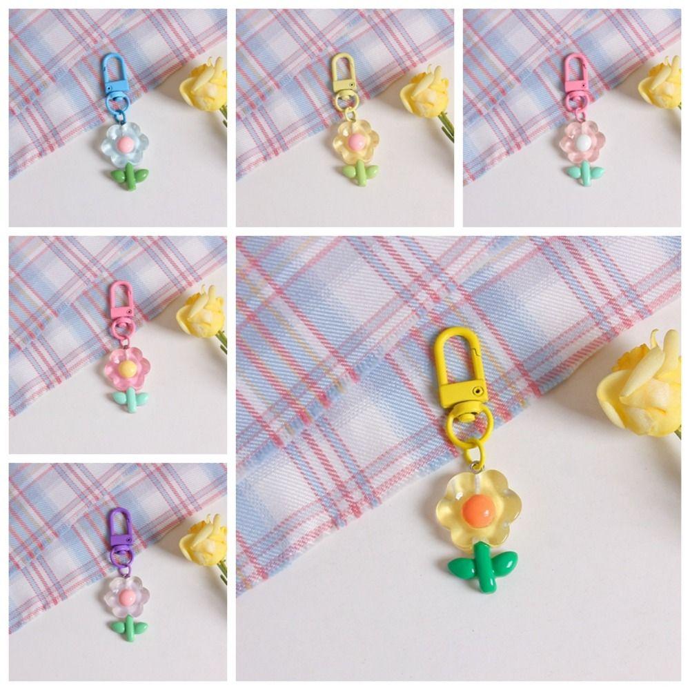 Брелок для ключей «Девочка в форме сердца тюльпана» из смолы, подвеска в виде цветка из смолы, брелок для наушников в форме тюльпана из смолы