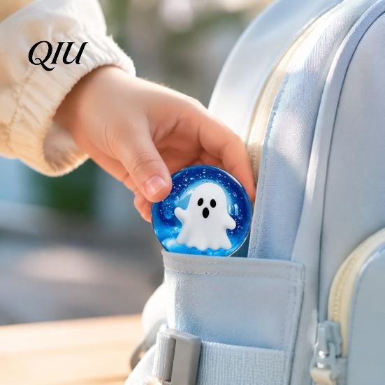 Clear Ball Squeeze Toy 2/4Pcs Halloween Stress Fidget Toy, Bat Ghost Pumpkin Anxiety Relief Sensory Toys for Relieve
