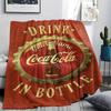 1PC Coca Cola Bottle Cap Custom Name Patterned Flannel Blanket Suitable For All Seasons For Home Decor Warmth And Comfort Gifts Holiday Present