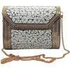 Белый Женский Клатч Античный Индийский Ручной Работы Квадратный Мозаичный Металлический Клатч для Женщин/Девушек Свадебный Металлический Клатч