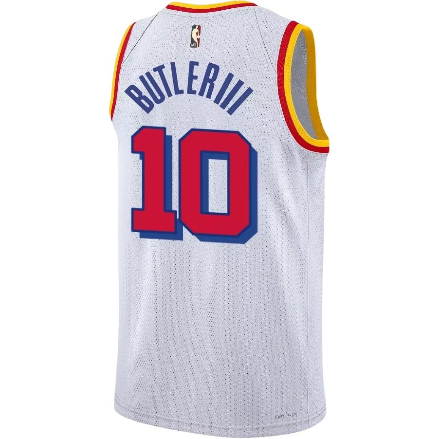 Nike X Коллаборация НБА Голден Стэйт Уорриорз Джимми Батлер Сезон 2024/2025 Логотип Буква Круглый вырез Без рукавов Баскетбольная майка FQ4685-100