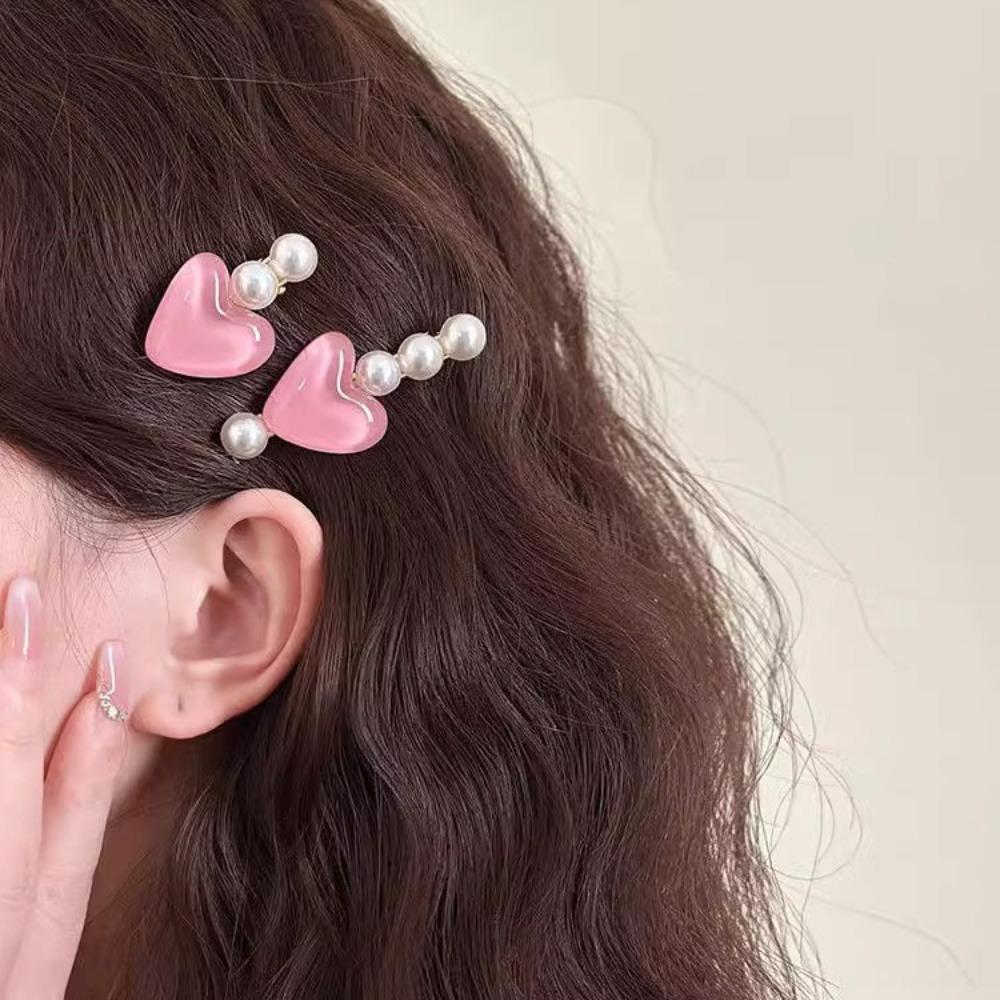 Pearl Side Hairpin Sweet Bangs Hair Clip Princess Headdress Styling Tool for Girls