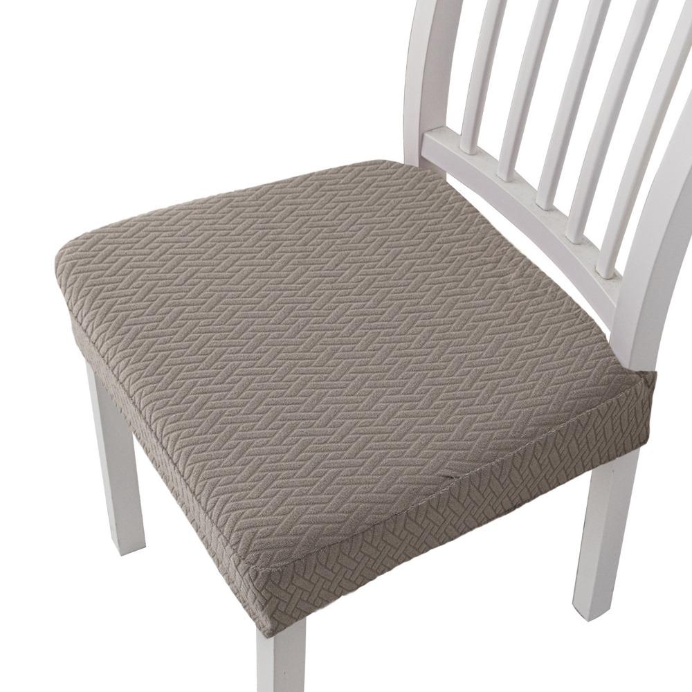 Stretchable Jacquard Chair Cover Pure Color Elastic Seat Covers for Hotel Home Dining Chairs