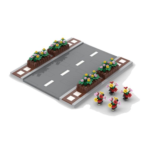 Пешеходный мост MOC Игрушки Строительные кубики Городская сцена движения Уличный вид Детали Блоки Дорога Автомагистраль Работает с City bricksi