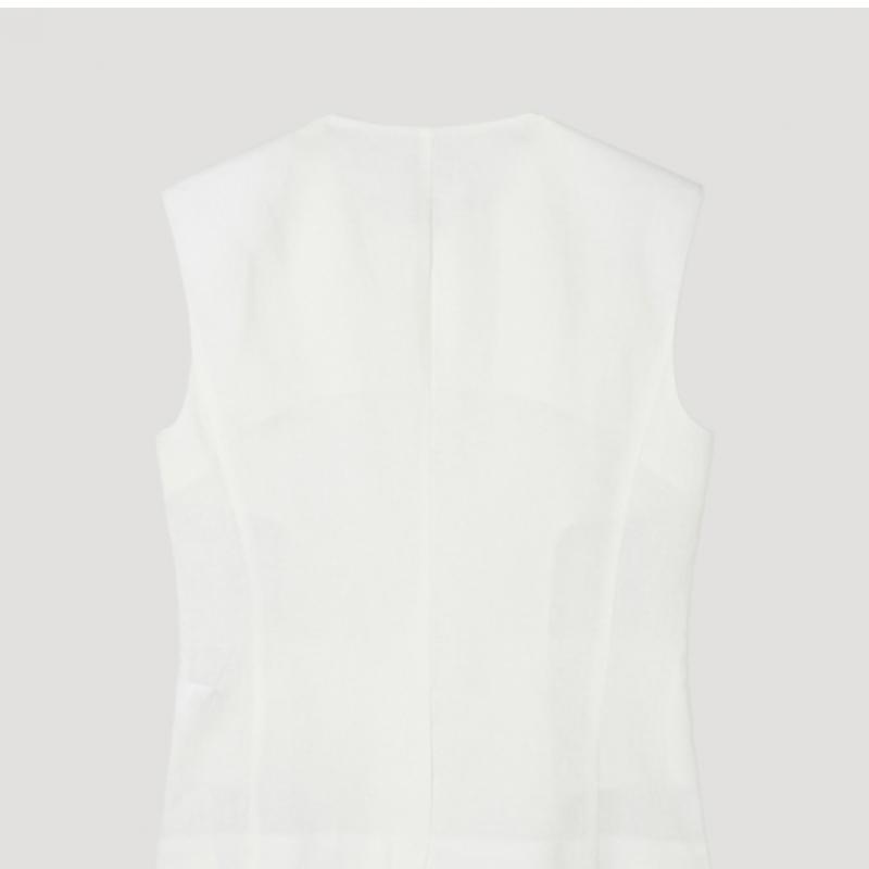 [shs Miss] Linen Button Up Vest Swwvtp22010
