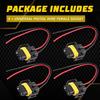 4X Wire Pigtail Female Two H11 Harness Socket Headlight Low Beam Connector Plug