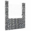 VidaXL U-Shaped Gabion Basket with 2 Posts Garden Barrier Fence Basket Wall Decoration Outdoor Iron 151289