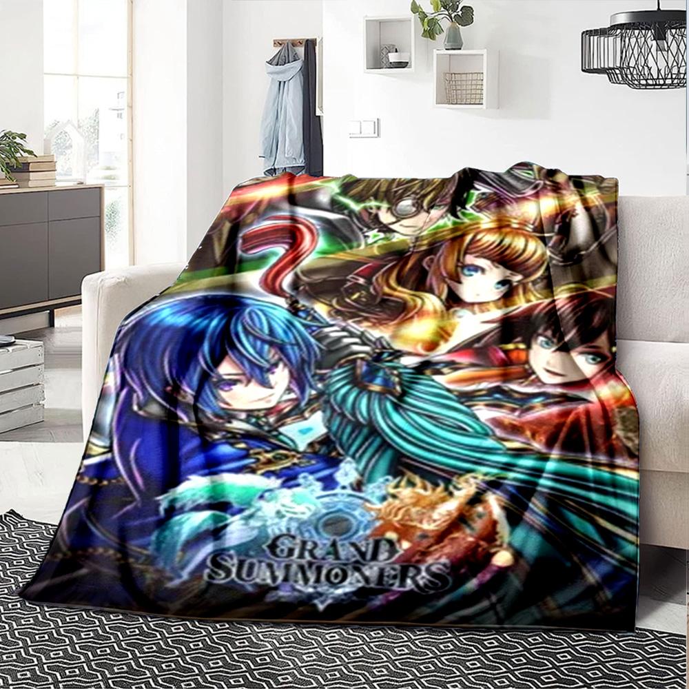 Grand Summoners Print Flannel Blanket High Quality Warm Comfortable Cover for All Seasons Perfect for Gifts Home Decor