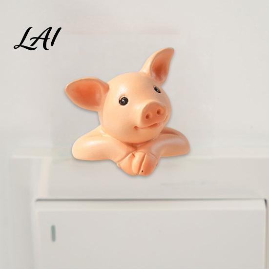 Healing Style Home Accessories 3D Cute Animal Light Switch Sticker Cartoon Pig Cat Mermaid Frog Wall Decorative Resin Stickers Stickers Self‑Adhesive