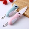 Cute Cartoon Ceramic Cutter Plastic Handle Folding Fruit Knife Kitchen Kids Auxiliary Knives Mini Portable Sharp Knife Peeler
