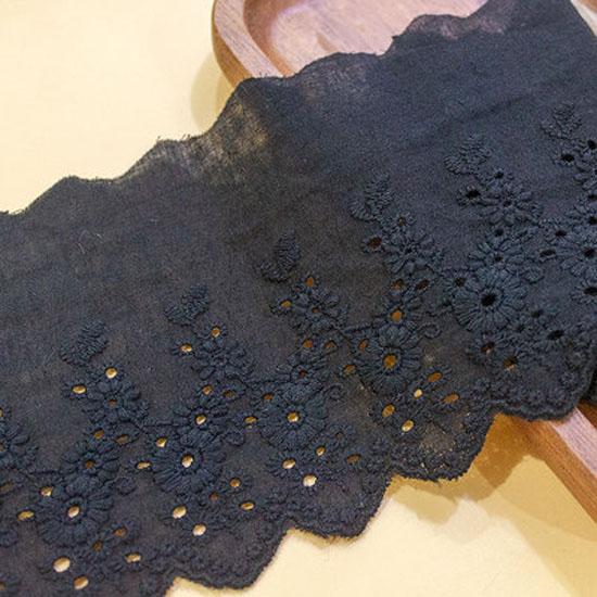 1Y(91CM) Flower Hollow 14CM Wide Cotton Cloth Lace Trim Fabric Clothes Accessories Cuffs Skirt Hem