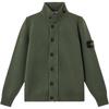 Badge Single-Breasted Stand Collar Long Sleeve Knit Sweater Men Sweater Green K2S155100047S00A3-V0054