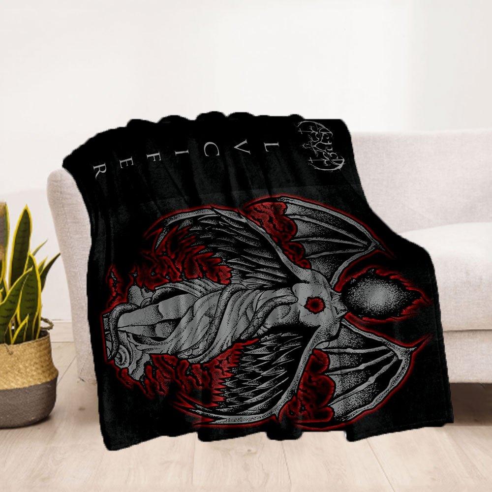 "Revel: Fiery Wings of the Fallen Angel T-Shirt"Blanket Flannel Throw Blanket for Sofa, Bed, Travel, Camping, Office, Couch, Chair, And Bed