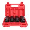 4pcs 12 Inch Deep Impact Socket Repairing Tool Set 12 Point Head Adapter High Hardness