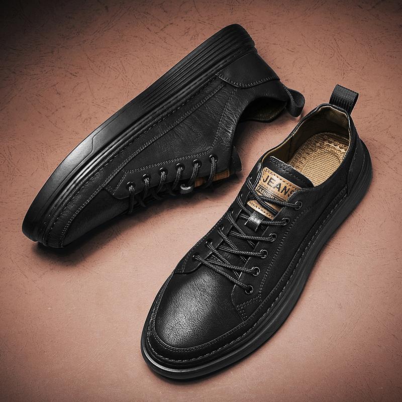 Летнее новое деловое платье Британский повседневный спортивный board shoes черные кожаные туфли