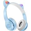 Светящиеся Bluetooth-наушники с кошачьими ушками P47M - Мультяшная беспроводная накладная гарнитура, идеально подходит для студентов