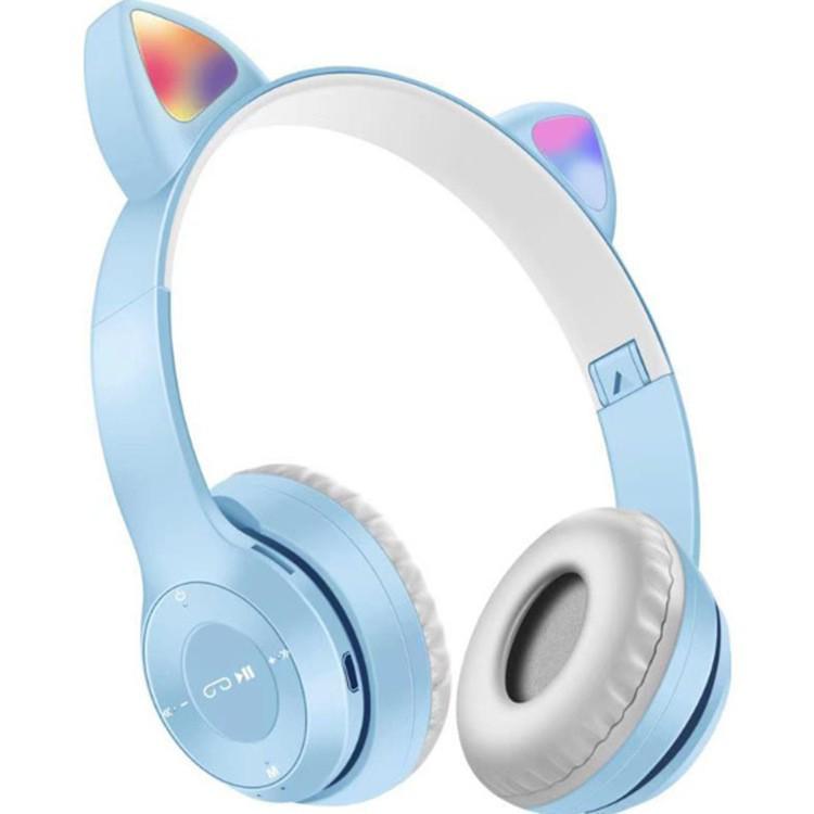 Светящиеся Bluetooth-наушники с кошачьими ушками P47M - Мультяшная беспроводная накладная гарнитура, идеально подходит для студентов