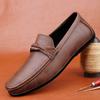 Brand Men Business Breathable Leisure Loafers for Spring New Comfortable Top Layer Cowhide Soft Sole Anti Slip Bean Shoe