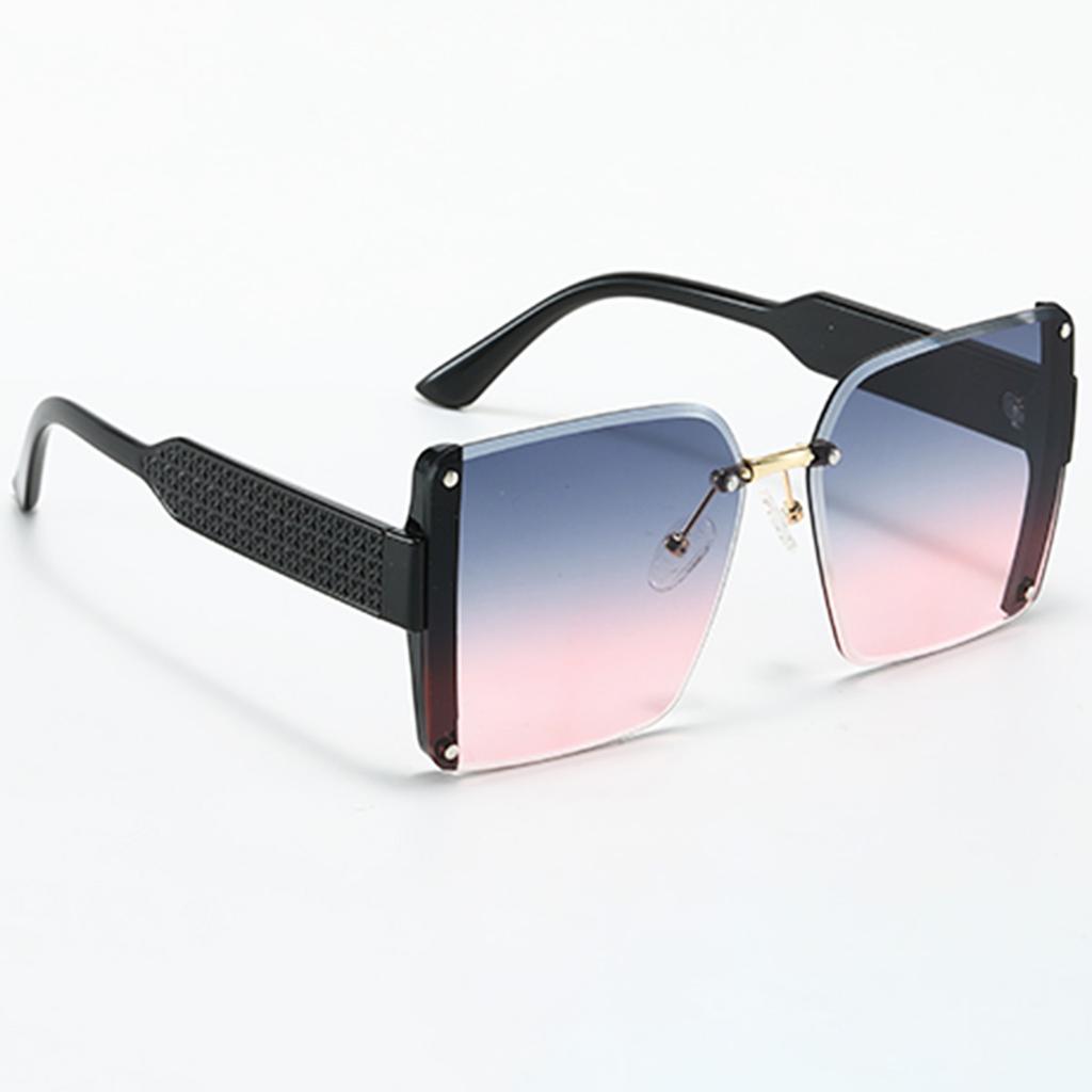 Modern Fashion Orange Grey Gradient Square Sunglasses With Orange Metal Strip Decoration Sunglasses Women Glasses Women