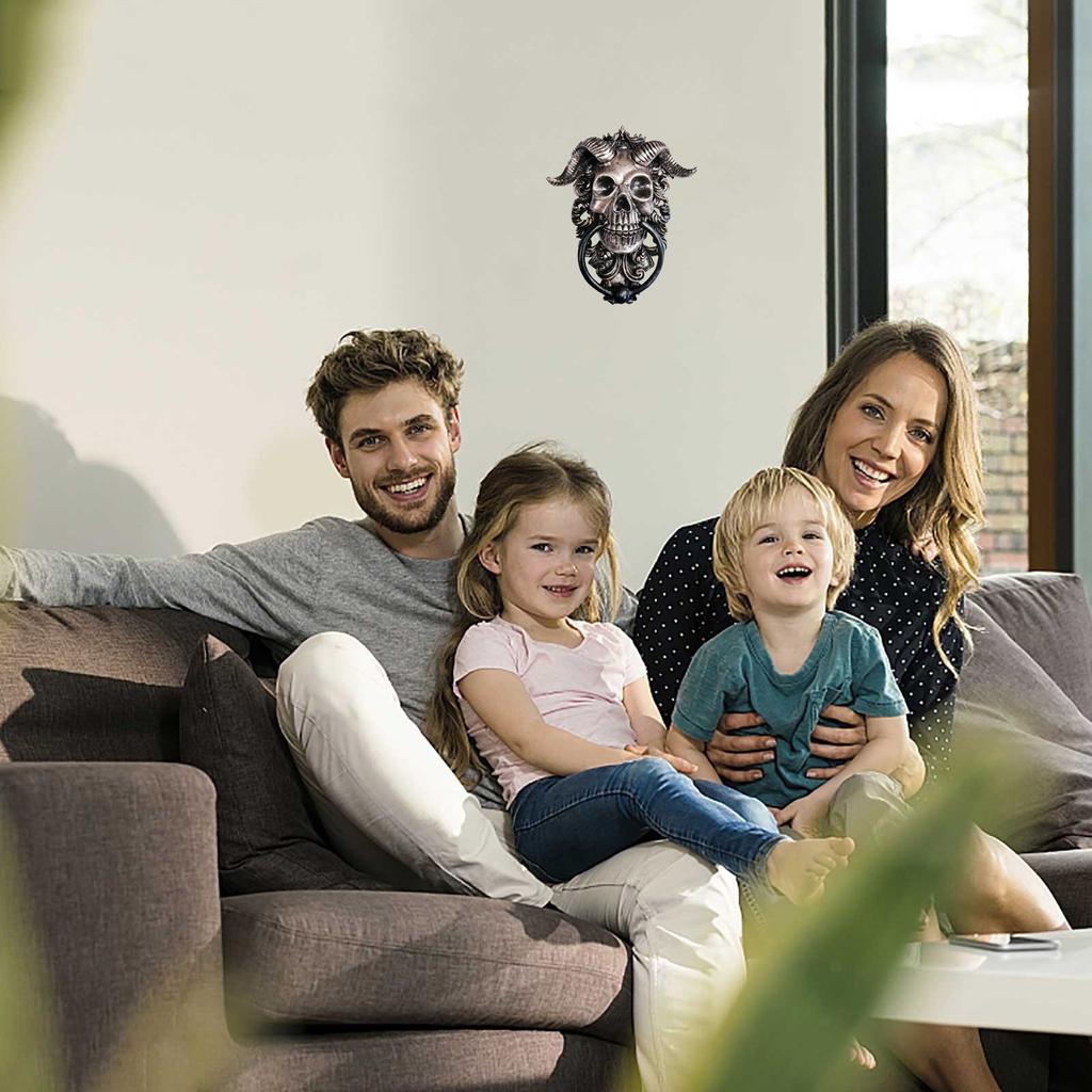 Horned-God  Hanging Door Knocker Heavy Duty Gothic Doorknocker Wall Decor