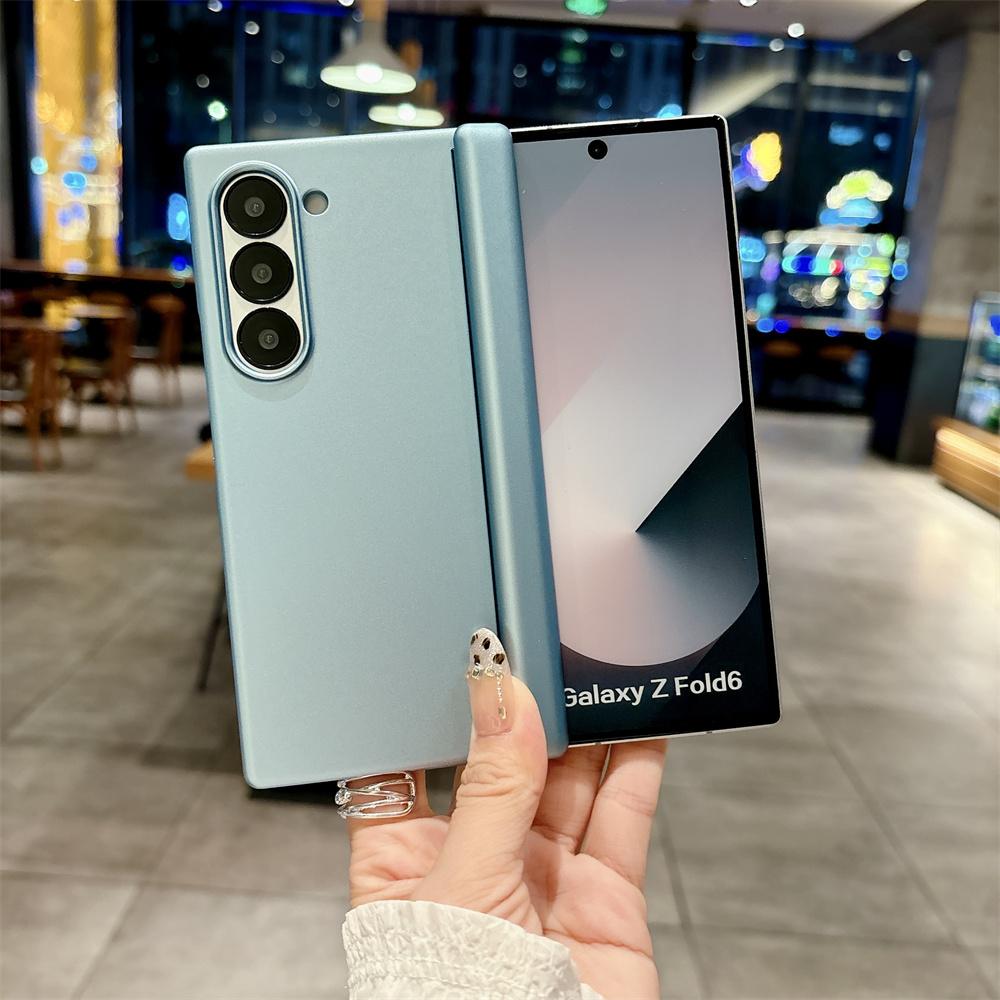 Однотонный чехол для Samsung Galaxy Z Fold 7 6 5 5G с защитой шарнира PC Жесткий чехол Fold7 Fold6 (Только задняя крышка)