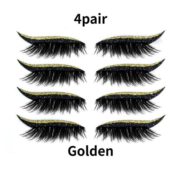 Eyelash Stickers Reusable Glitter Eyeliner False Eyelash Stickers Nightclub Stage Eye Makeup Stickers Lazy Eyeliner False Eyelashes Stickers