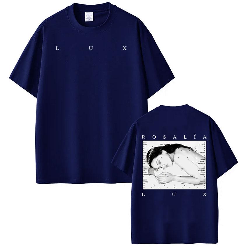 Singer Rosalía LUX Ablum Graphic Tshirt Men Women Fashion T Shirt Casual Cotton Hiphop Retro Oversized Tshirts Streetwear