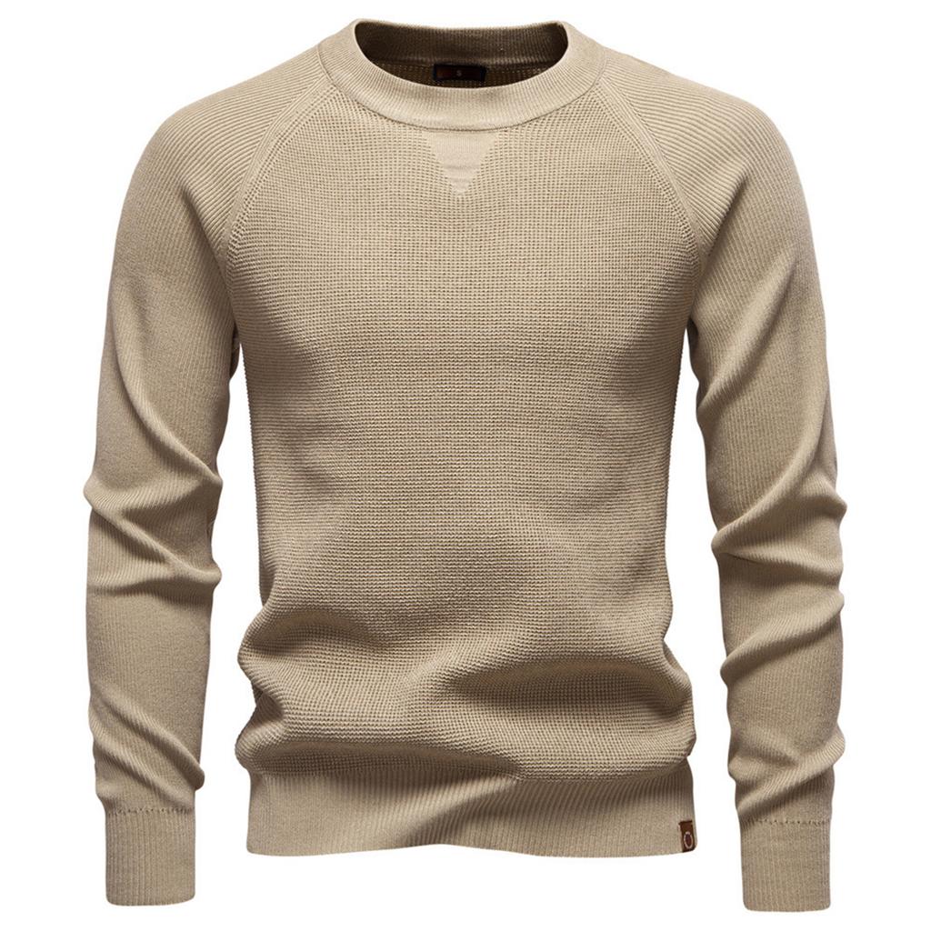 Men's Pullover Sweater Jumper Knit Crewneck Plain Neck Vintage