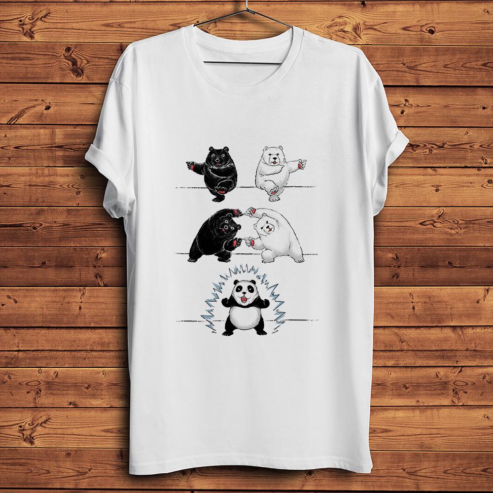 Polar Bear Black Bear Fusion PandaFunny Anime TshirtShort Sleeve Oneck Casual Unisex TShirtBreathable Nocracking Printing
