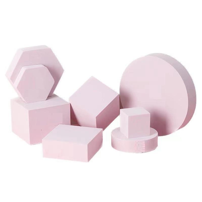 2025 Trend Geometry Photo Props Square Ornaments Jewelry Shooting Props Morandi Color Geometric Decoration Background