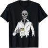Vintage Skeleton Drinking Coffee Horror and Scary Gifts T-Shirt