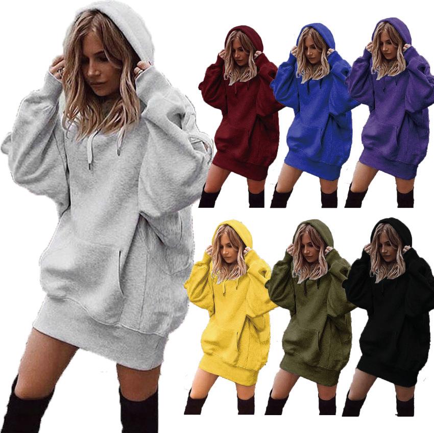 2025 Influencer Autumn/Winter Women's Solid Color Loose Fleece Hoodie