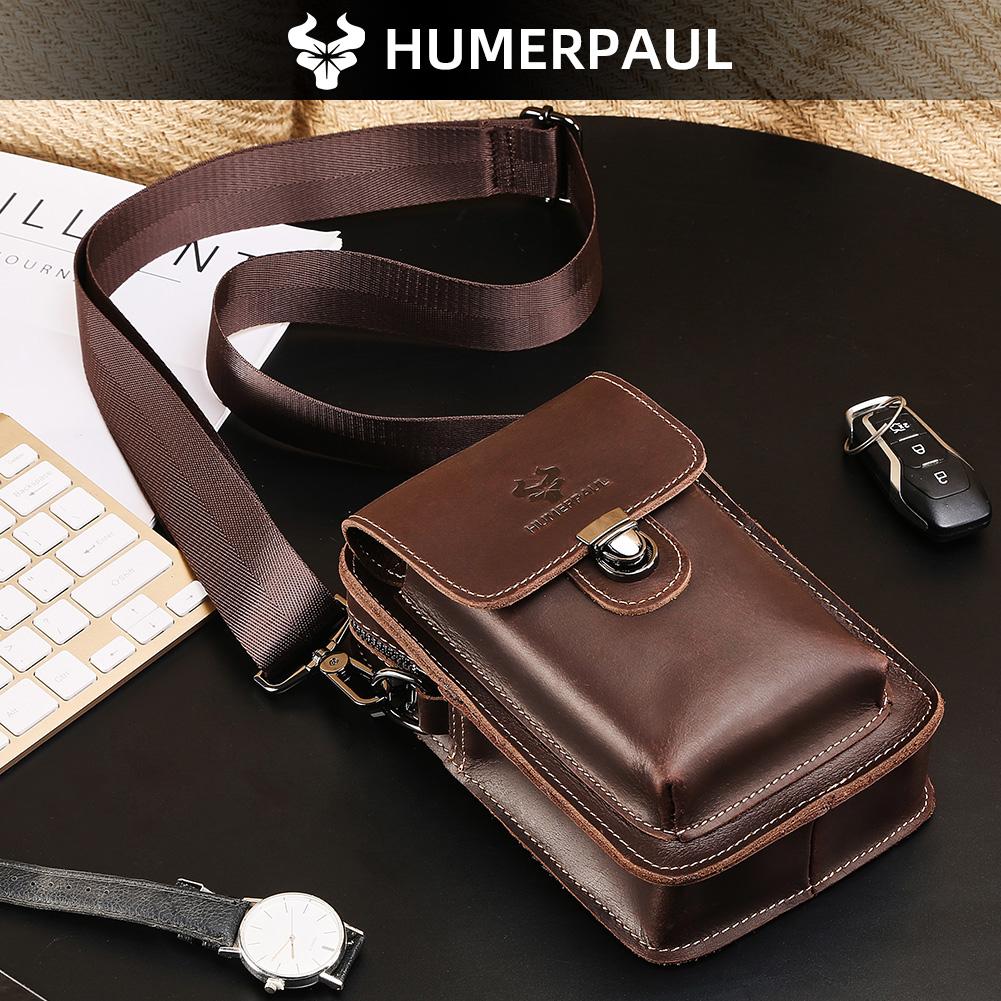 Humerpaul Новые мужские сумки сумка через плечо из натуральной кожи ретро сумка-мессенджер многофункциональная сумка для хранения инструментов спортивная поясная сумка