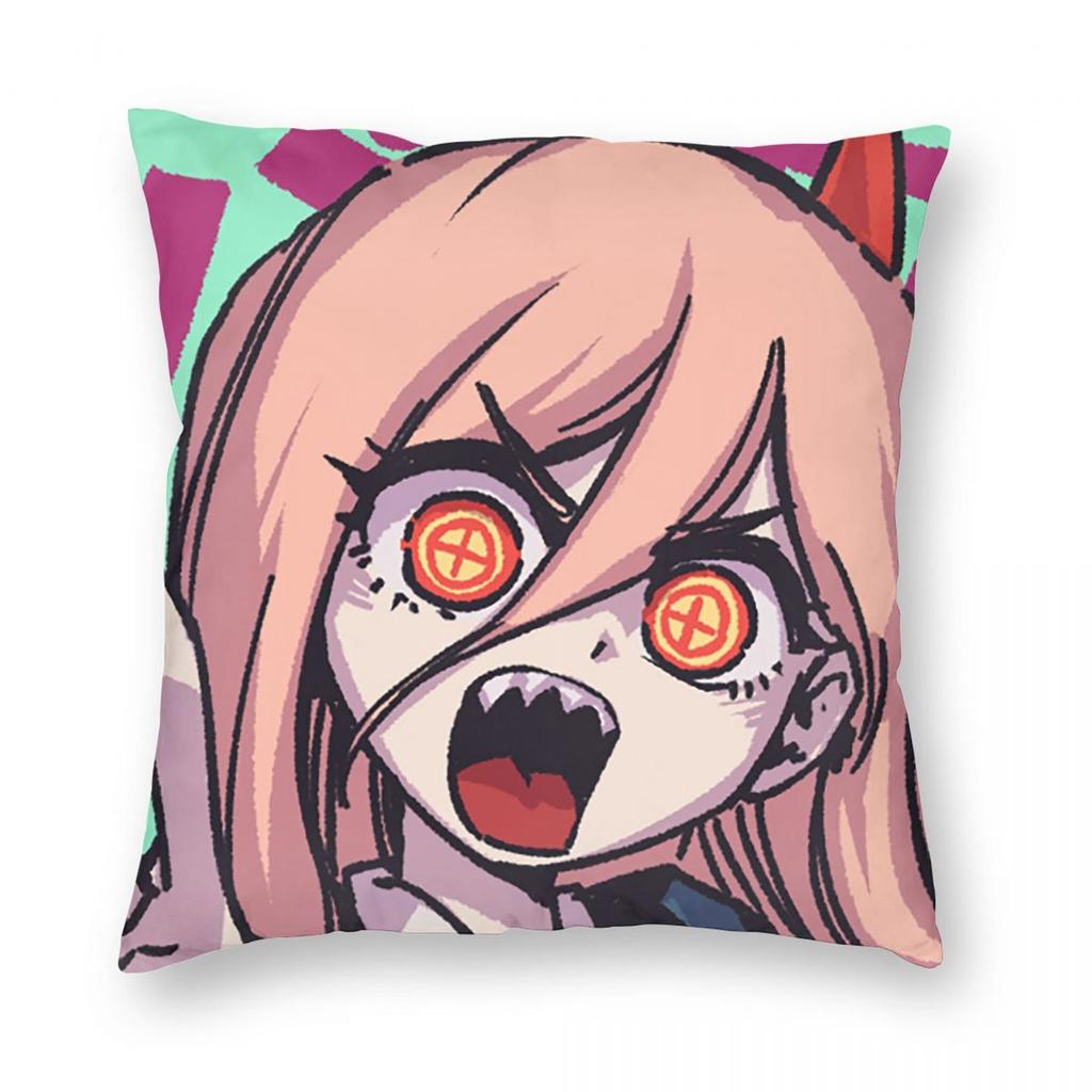 Cartoon Cute Chainsaw Mans Anime Square Pillowcase Pillow Cover Cushion Zip Decorative Comfort Throw Pillow for Home Sofa