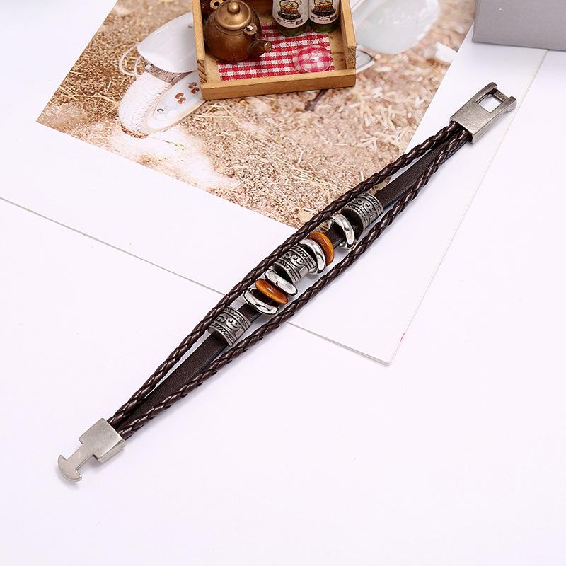 Fashion Pu Leather Bracelet Jewelry Vintage Style For Men Women MIT