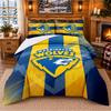 Printed 3Pcs Bedding Set Warrington Wolves Pattern Bed Sheet Pillowcase For Bedroom Decor