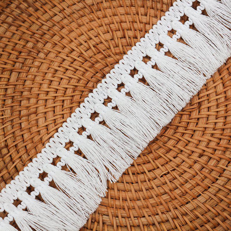 Plaid Fringe Polyester Lace Trim for Skirts, Tablecloths, DIY Bags, and Hat Accessories