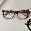 1pc Leopard Print Frameless Faux Tortoiseshell Round Glasses, No Lenses, Cute for No-Makeup Look, Retro & Fashionable