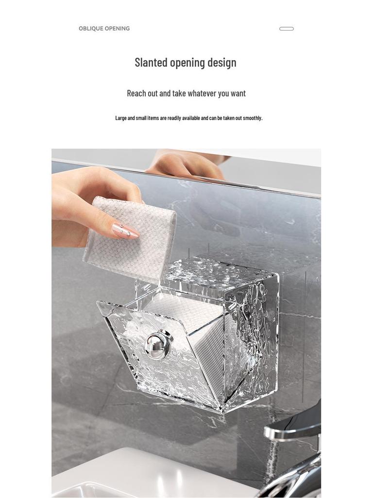 Настенный перфорированный ящик для хранения в ванной комнате с откидным зеркалом и пыленепроницаемым держателем для ватных палочек.