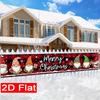 Merry Christmas Gnome Outdoor Banner, Winter Garden Fence Porch Decoration