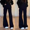 Черные расклешенные джинсы в стиле ретро для женщин зимой, плюс бархатные облегающие брюки с заниженной талией и грушевидной формой, подкова для мытья полов