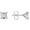 Jewels Prim 1 Ct Princess Created Diamond Earrings Studs Real 14K White Gold Martini Push